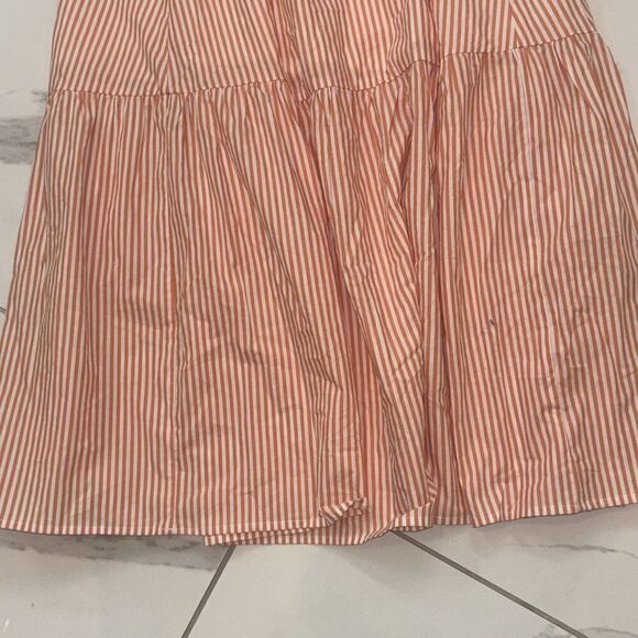 Skies Are Blue Orange/White One-Shoulder Striped Tie Dress Sz S NWT - Picture 4 of 9